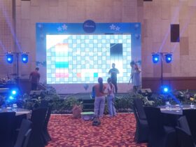 Dekorasi Frame LED Screen Bank Jateng