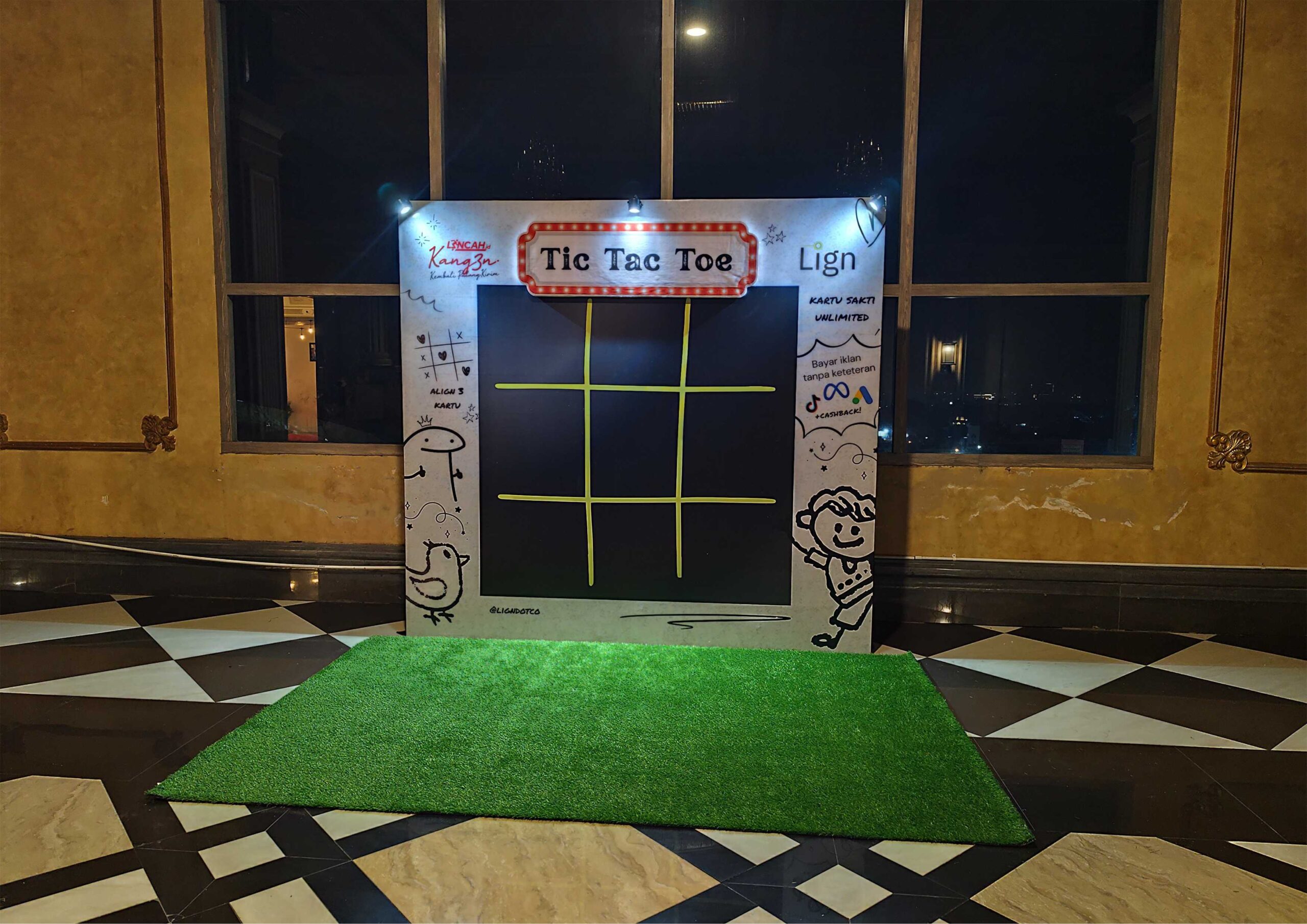 Backdrop Photobooth Event Tic Tac Toe - Lincah Kangen
